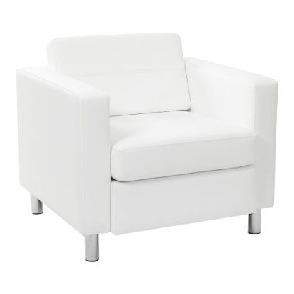 Picture of Office Star Ave Six Pacific Faux Leather Arm Chair, Snow