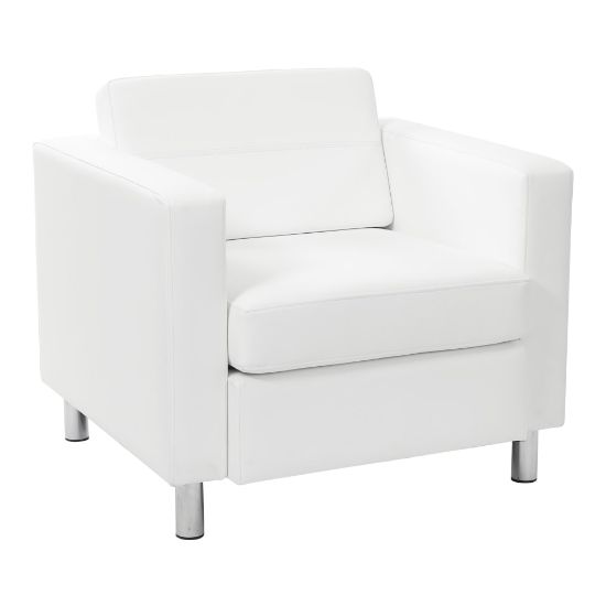 Picture of Office Star Ave Six Pacific Faux Leather Arm Chair, Snow