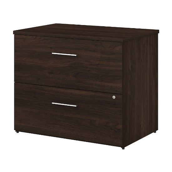 Picture of Bush Business Furniture Office 500 35-2/3inW x 23-1/3inD Lateral 2-Drawer File Cabinet, Black Walnut, Standard Delivery - Partially Assembled