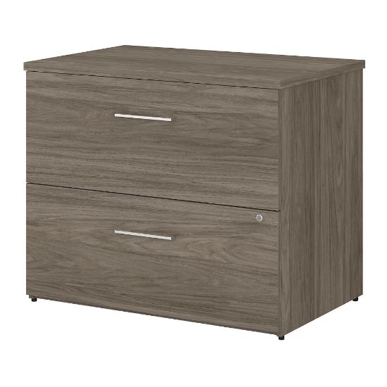 Picture of Bush Business Furniture Office 500 35-2/3inW x 23-1/3inD Lateral 2-Drawer File Cabinet, Modern Hickory, Standard Delivery - Partially Assembled