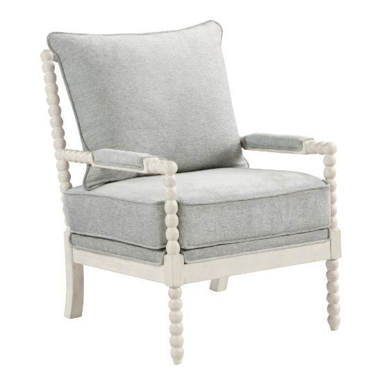 Picture of Office Star Kaylee Spindle Polyester Accent Chair, Smoke/Antique White