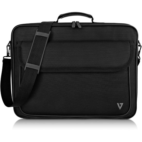 Picture of V7 Essential CCK16-BLK-3N Carrying Case (Briefcase) for 16.1in Notebook - Black - 600D Polyester Body - 210D Polyester Interior Material - Shoulder Strap - 12in Height x 16in Width x 3.3in Depth