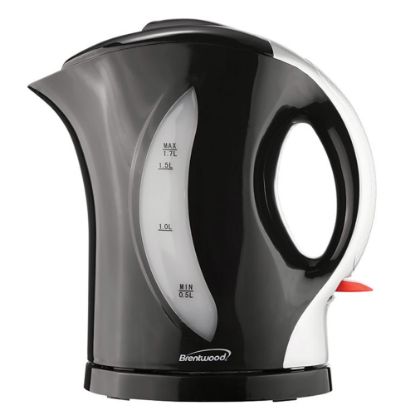 Picture of Brentwood 1.7-Liter Cordless Plastic Tea Kettle, Black/Silver