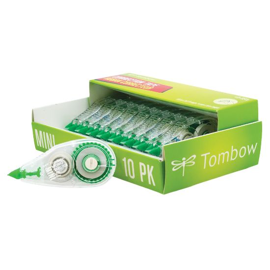 Picture of Tombow Mono Correction Tape, Mini, 1/6in x 315in, 60% Recycled, White, Pack Of 10