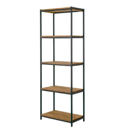 Picture of Glamour Home Ailis 75inH 5-Shelf Etagere Bookcase, Brown