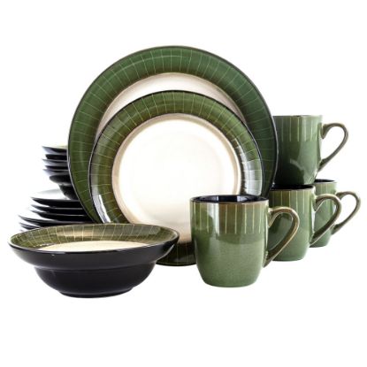 Picture of Elama 16-Piece Stoneware Dinnerware Set, Jade Green