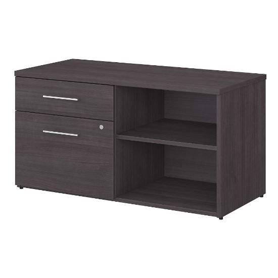 Picture of Bush Business Furniture Office 500 Low Storage Cabinet With Drawers And Shelves, Storm Gray, Standard Delivery