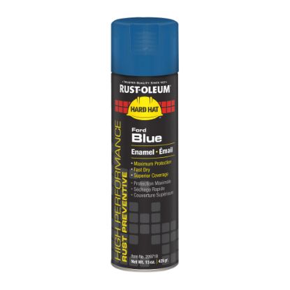 Picture of Rust-Oleum Hard Hat High Performance V2100 System Rust Preventive Enamel Farm Equipment Spray Paint, 15 Oz, Gloss Ford Blue, Case Of 6 Cans