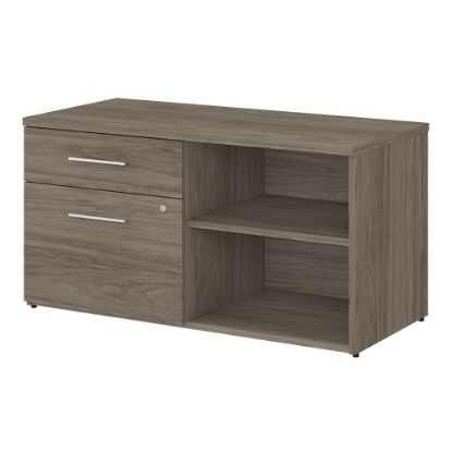 Picture of Bush Business Furniture Office 500 Low Storage Cabinet With Drawers And Shelves, Modern Hickory, Standard Delivery