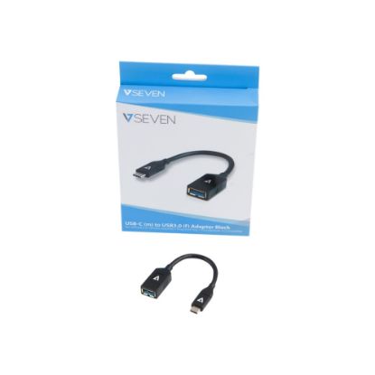 Picture of V7 - USB adapter - USB Type A (F) to 24 pin USB-C (M) - Thunderbolt 3 / USB 2.0 / USB 3.0 - 3.9 in - black