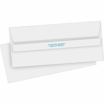 Picture of Business Source No. 10 Self-seal Invoice Envelopes - Business - #10 - 4 1/8in Width x 9 1/2in Length - 24 lb - Self-sealing - 500 / Box - White