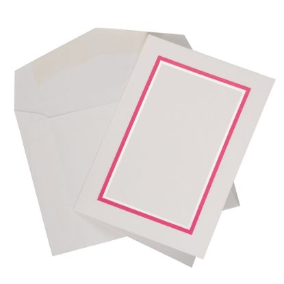 Picture of JAM Paper Small Stationery Set, Pink/White, Set Of 100 Cards And 100 Envelopes