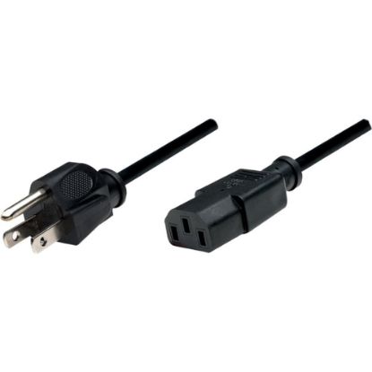 Picture of Manhattan PC Power Cable, 6ft, Black - IEC 60320 C13 socket to NEMA 5-15 plug