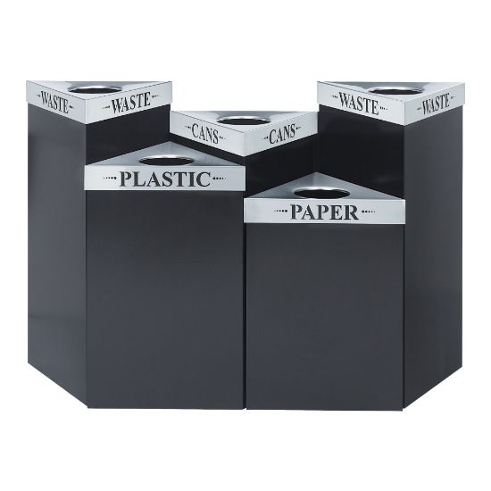 Picture of Safco Trifecta Steel Receptacle Base, 15 Gallons, 26in x 19 1/2in x 19 1/2in, Black