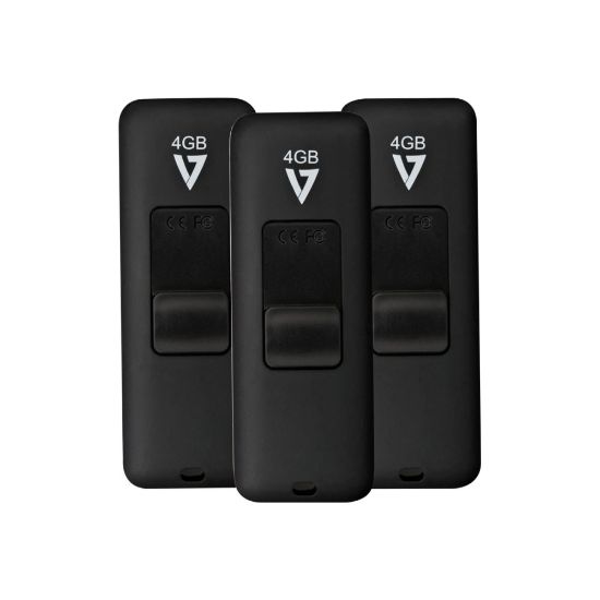 Picture of V7 VF24GAR-3PK-3N - USB flash drive - 4 GB - USB 2.0 - black (pack of 3)