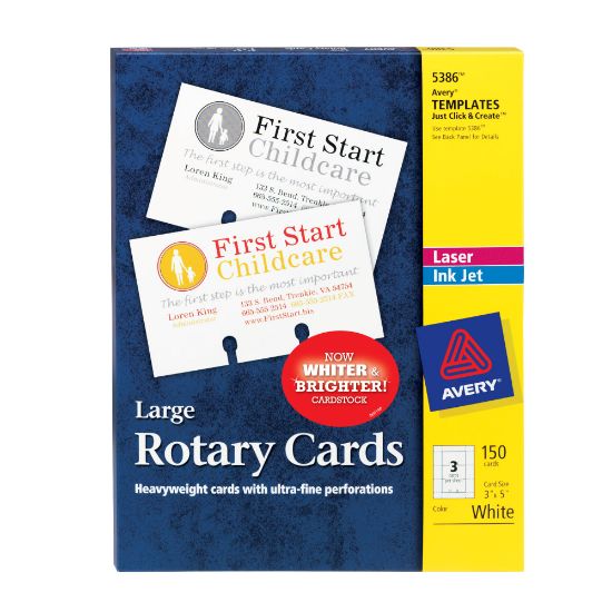 Picture of Avery Laser Rotary Cards, 3in x 5in, Box Of 150