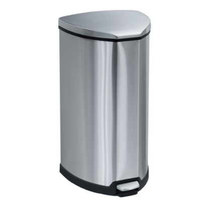 Picture of Safco Hands-Free Step-On Receptacle, 10-Gallon, Silver