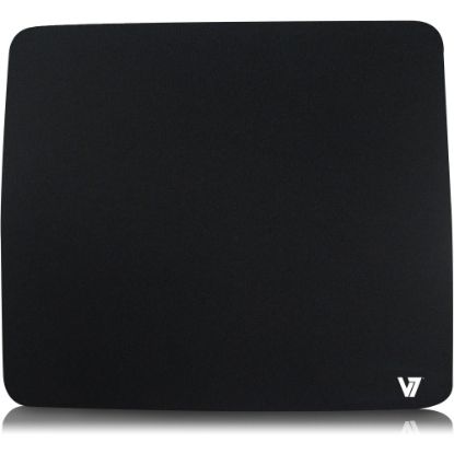 Picture of V7 Mouse Pad - Black - 7.80in x 9in x 0.08in Dimension - Black - Jersey, Rubber - Slip Resistant