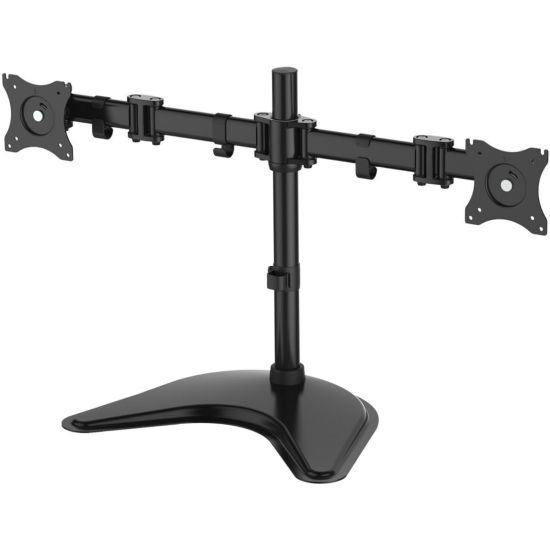 Picture of SIIG Articulated Freestanding Dual Monitor Desk Stand - 13in-27in - Up to 27in Screen Support - 34 lb Load Capacity - 18.3in Height x 28.5in Width x 12.4in Depth - Freestanding, Desktop - Steel - Black