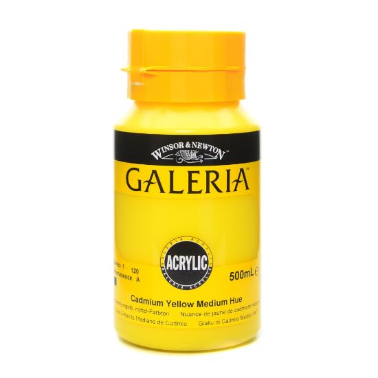 Picture of Winsor & Newton Galeria Flow Formula Acrylic Colors, 500 mL, Cadmium Yellow Medium, 120