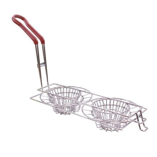 Picture of Tablecraft Double Taco Cup Fryer Basket, Silver