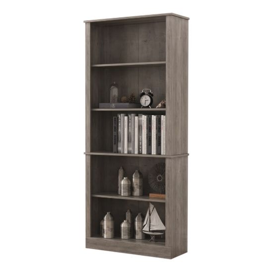 Picture of Realspace Peakwood 71inH 5-Shelf Bookcase, Smoky Brown