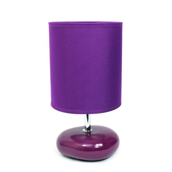 Picture of Simple Designs Stonies Small Stone Look Table Bedside Lamp, Purple