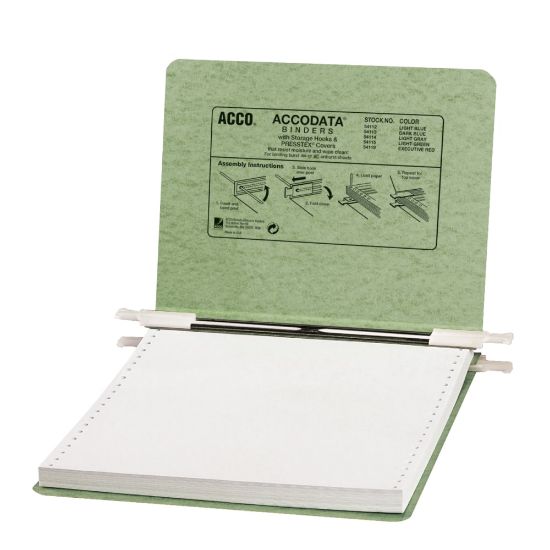 Picture of Wilson Jones Presstex Data Binder With Retractable Hooks, 60% Recycled, Green