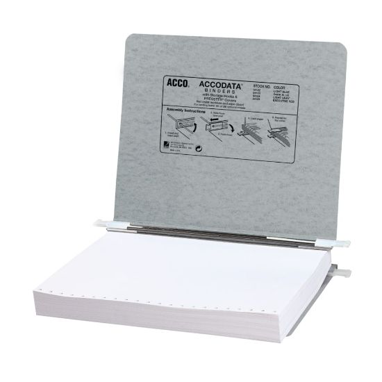 Picture of Wilson Jones Presstex Data Binder With Retractable Hooks, 60% Recycled, Gray