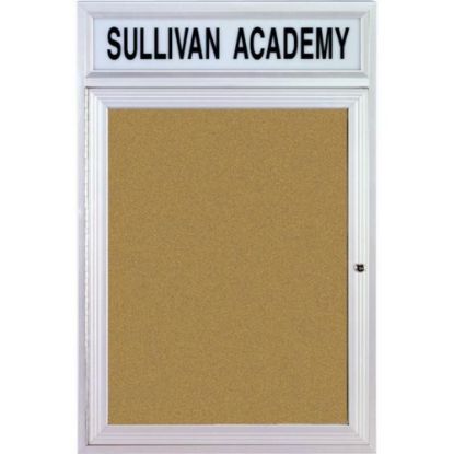 Picture of Ghent Headliner Cork Bulletin Board, 1 Door, 36in x 36in, Satin Aluminum Frame