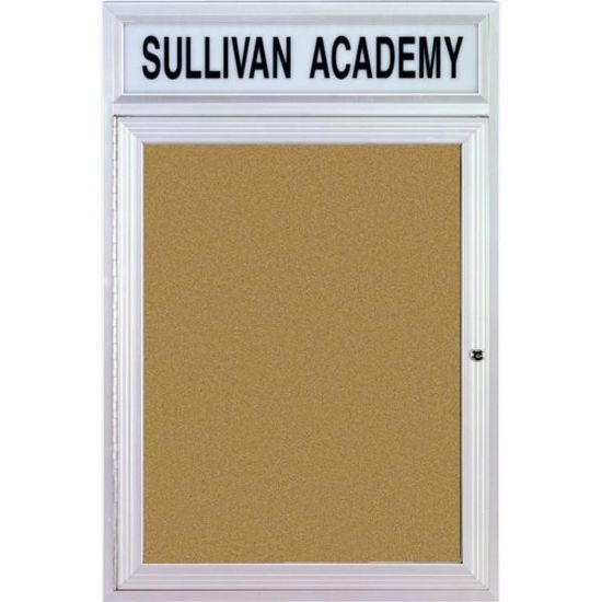 Picture of Ghent Headliner Cork Bulletin Board, 1 Door, 36in x 36in, Satin Aluminum Frame