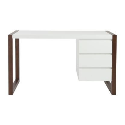 Picture of Eurostyle Manon 51inW Writing Desk With 3 Drawers, Walnut/White