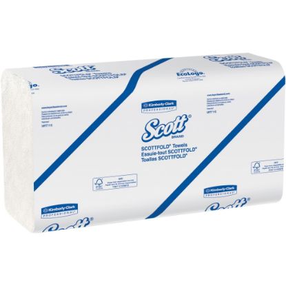 Picture of Scott Essential Multi-Fold Paper Towels, 9-7/16in x 12-7/16in, White, 175 Sheets Per Roll, Case Of 25 Rolls