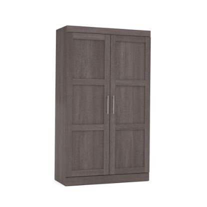 Picture of Bestar Pur 49inW Wardrobe With Pull-Out Shoe Rack, Bark Gray