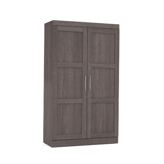 Picture of Bestar Pur 49inW Wardrobe With Pull-Out Shoe Rack, Bark Gray