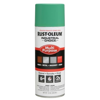 Picture of Rust-Oleum Industrial Choice 1600 System Multi-Purpose Enamel Spray Paint, 12 Oz, Gloss Safety Green, Case Of 6 Cans