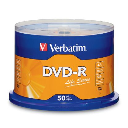 Picture of Verbatim Life Series DVD-R Disc Spindle, Pack Of 50