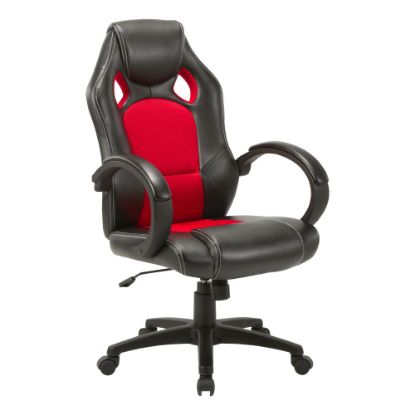 Picture of Lorell High-Back Gaming Chair, Black/Red