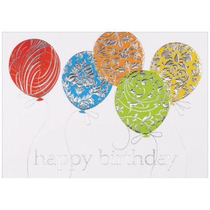 Picture of JAM Paper Birthday Cards, 5 5/8in x 7 7/8in, Happy Birthday Balloons, Set Of 25 Cards And 25 Envelopes