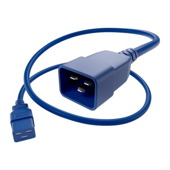 Picture of UNC Group - Power extension cable - IEC 60320 C19 to IEC 60320 C20 - 250 V - 20 A - 3 ft - blue