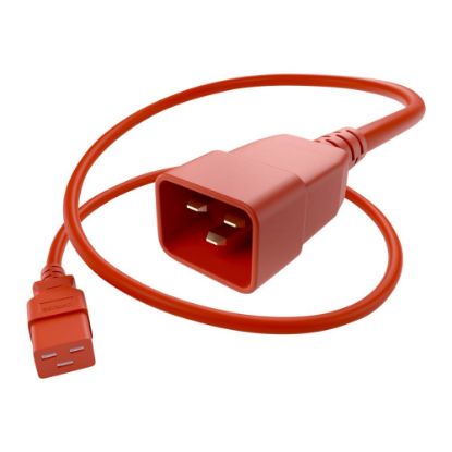 Picture of UNC Group - Power extension cable - IEC 60320 C19 to IEC 60320 C20 - 250 V - 20 A - 4 ft - red