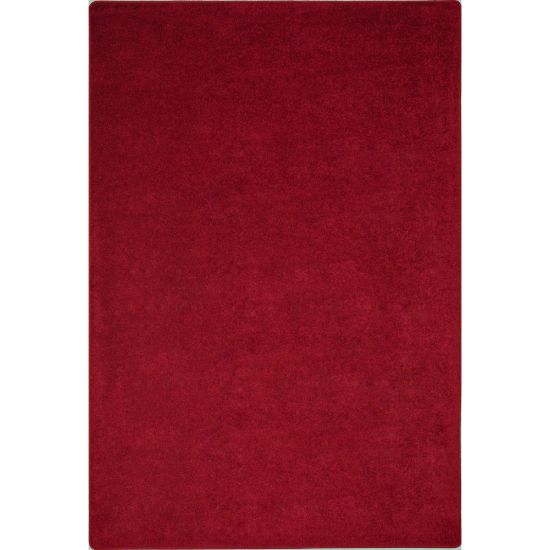 Picture of Joy Carpets Kid Essentials Solid Color Rectangle Area Rug, Endurance, 12ft x 6ft, Burgundy