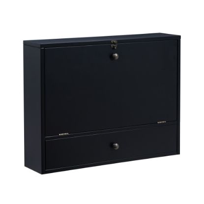 Picture of SEI Furniture Wall-Mount 26inW Writing Desk With Storage, Black