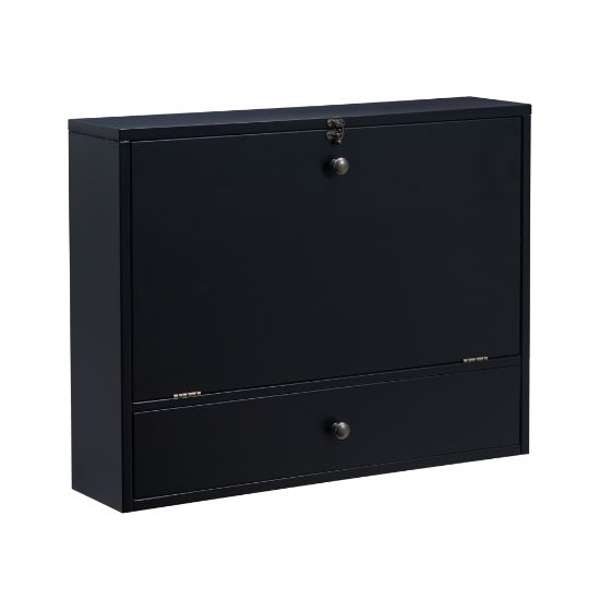 Picture of SEI Furniture Wall-Mount 26inW Writing Desk With Storage, Black