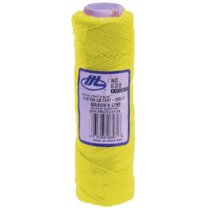 Picture of Marshalltown Braided Nylon Masons Line, 250ft, Fluorescent Yellow