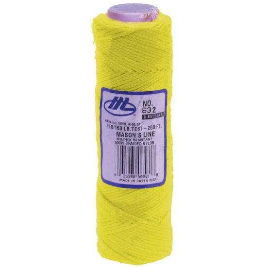 Picture of Marshalltown Braided Nylon Masons Line, 250ft, Fluorescent Yellow