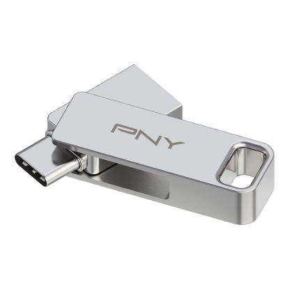 Picture of PNY DUO LINK USB 3.2 Type-C Dual Flash Drive, 64GB, Silver