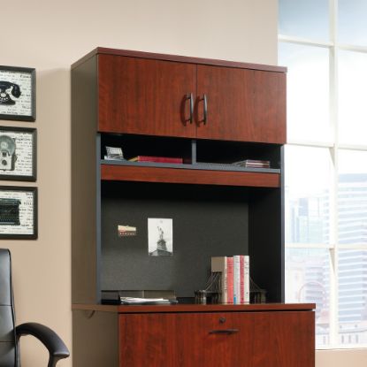 Picture of Sauder Via Lateral File Hutch, Classic Cherry/Soft Black