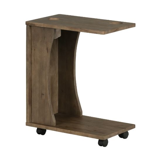 Picture of South Shore Kodali Mobile Side Table, 24inH x 19-1/2inW x 11-3/4inD, Brown Oak