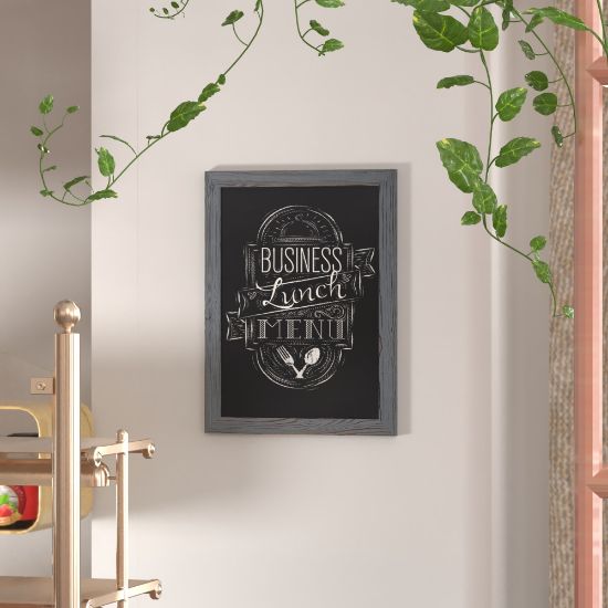 Picture of Flash Furniture Canterbury Wall Mount Magnetic Chalkboard Sign, 18in x 24in, Gray